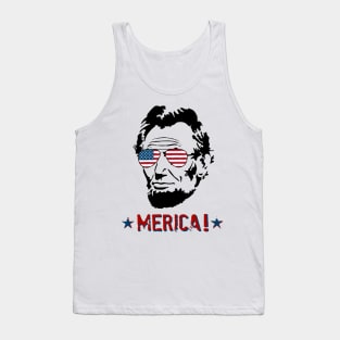 4th of July Shirts for Men Lincoln Abraham - Merica ! Tank Top